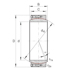 大的關(guān)節(jié)軸承 GE950-DW, 根據(jù) DIN ISO 12 240-1 標(biāo)準(zhǔn)，免維護