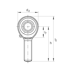 桿端軸承 GAKL14-PB, 根據(jù) DIN ISO 12 240-4 標(biāo)準(zhǔn)，帶左旋外螺紋，需維護(hù)