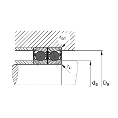 主軸軸承 HCB71917-E-2RSD-T-P4S, 調節，成對或單元安裝，接觸角 α = 25°，陶瓷球，兩側唇密封，非接觸，限制公差