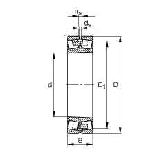 調心滾子軸承 23192-K-MB, 根據 DIN 635-2 標準的主要尺寸, 錐孔，錐度 1:12